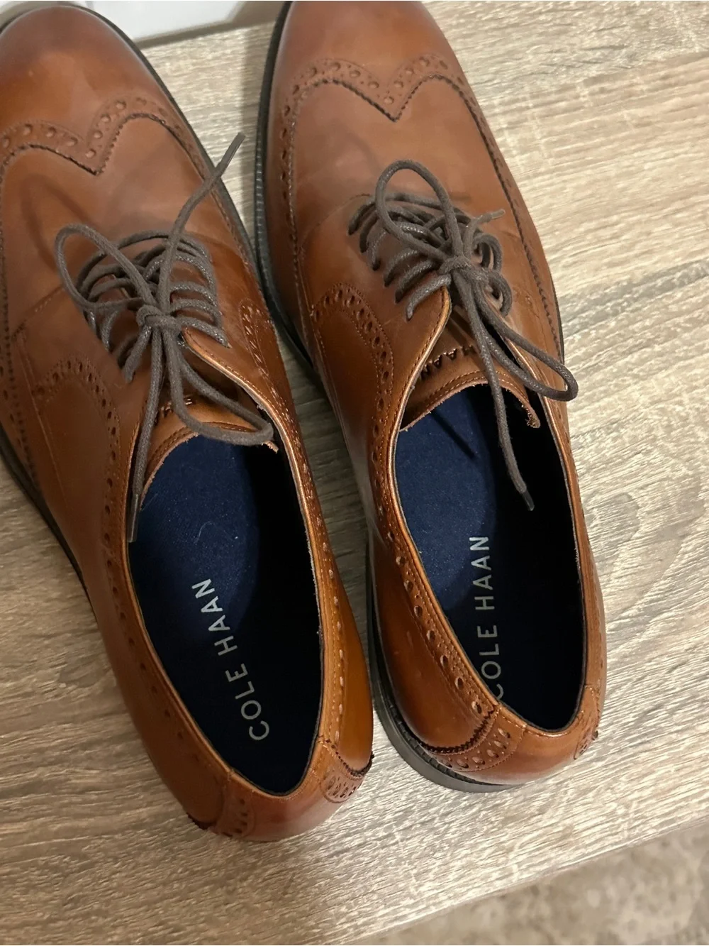 COLE HAAN Mens Dress Shoes 'Me Wing Oxford' Lace up C34598 Tan size 13M